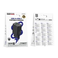Мережевий зарядний пристрій BOROFONE BAS85A TYPE-C PD 30W / USB QC3.0, чорний
