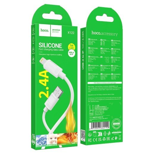 USB кабель HOCO X122 USB - Lightning, білий