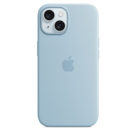 Silicone Case Original With MagSafe and Splash Apple iPhone 15  Baby Blue