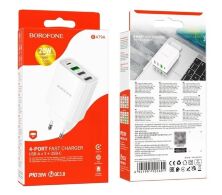 Мережевий зарядний пристрій BOROFONE BA79A Clever PD20W USB-C - 1 PORT, USB-A - 3 PORT