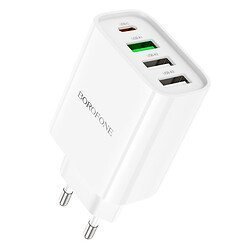 Мережевий зарядний пристрій BOROFONE BA79A Clever PD20W USB-C - 1 PORT, USB-A - 3 PORT