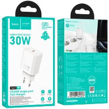 Мережевий зарядний пристрій HOCO N62 TYPE-C PD 30W, білий