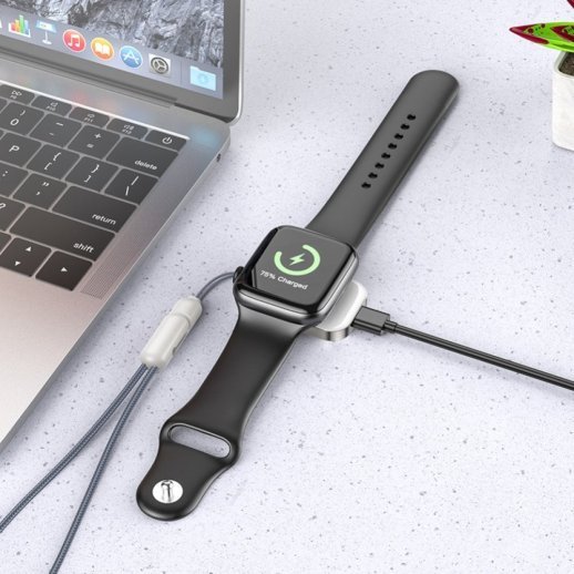 Бездротовий зарядний пристрій BOROFONE BQ25 для годинника Apple з TYPE-C роз'ємом стальний
