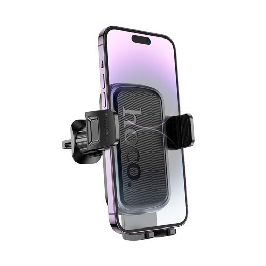 Автотримач Hoco H78 Vista push-type для вентиляції, чорний/металік-сірий