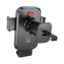 Автотримач Hoco H78 Vista push-type для вентиляції, чорний/металік-сірий