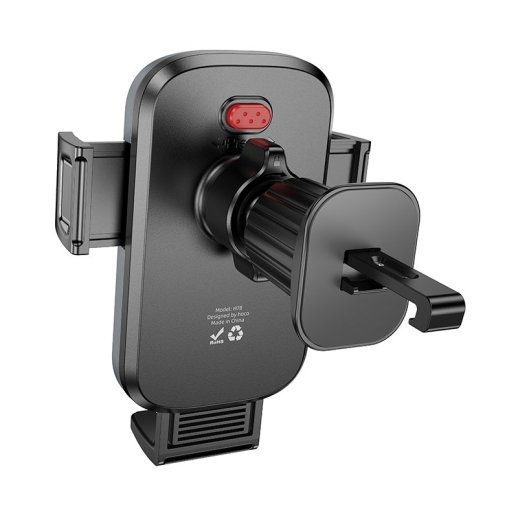 Автотримач Hoco H78 Vista push-type для вентиляції, чорний/металік-сірий