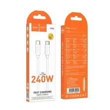 USB-C кабель HOCO X115 Type-C - Type-C 240W, 1 метр, білий