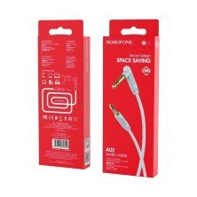 Кабель BOROFONE BL4 AUX jack 3.5 мм - jack 3.5 мм 2 МЕТРИ СІРИЙ