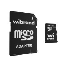 Карта пам'яті micro 128Gb Wibrand SDHC (UHS-1 U3) class 10 (з адаптером)
