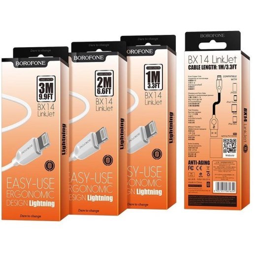 USB кабель BOROFONE BX14 LinkJet USB - Lightning 3 метри