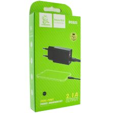 Мережевий зарядний пристрій DENMEN DC02L + USB Lightning 2.1A 2USB ЧОРНИЙ