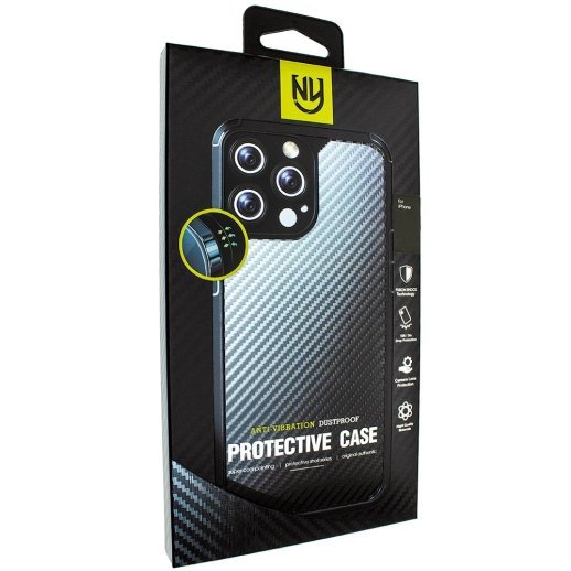 Силіконова протиударна карбонова накладка APPLE IPHONE 12 PRO MAX 6,7"