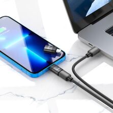 Адаптер HOCO UA17 OTG Lightning (папа) - Type-C (мама), чорний