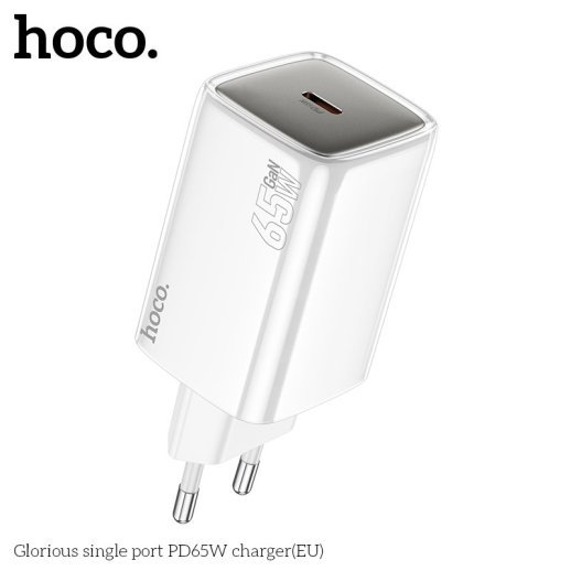 Мережевий зарядний пристрій HOCO N48 Glorious TYPE-C PD 65W, БІЛИЙ