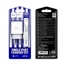 СЗУ HOCO C81A (1USB/2.1A) + USB - Lightning (23pc) (белый)