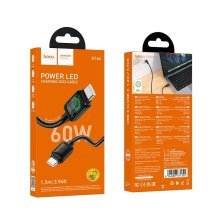 USB-C кабель HOCO U146 Type-C - Type-C, 60 Вт, 1,2 м, чорний