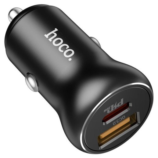 Автомобільний зарядний пристрій HOCO NZ5 Smooth road 30W Type-C PD + USB-A QC3.0 ЧОРНИЙ