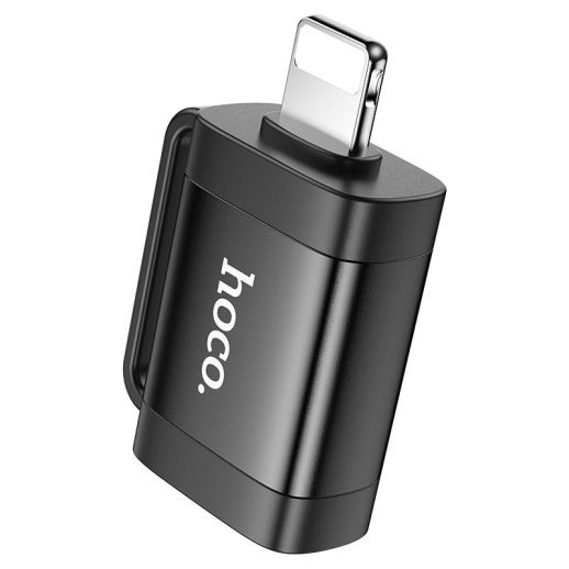 Адаптер HOCO UA31A OTG Lightning (папа) - USB (мама), чорний