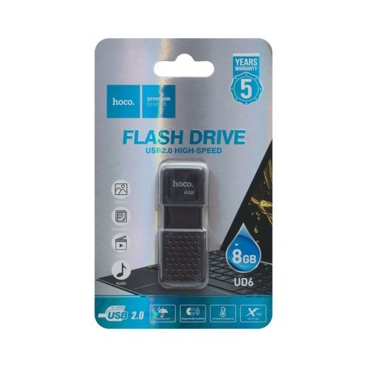Флеш-память HOCO UD6 (USB2.0/8Gb) (черный)