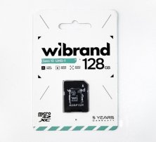 Карта пам'яті micro 128Gb Wibrand SDHC (UHS-1) class 10 (з адаптером)