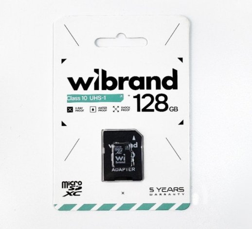Карта пам'яті micro 128Gb Wibrand SDHC (UHS-1) class 10 (з адаптером)
