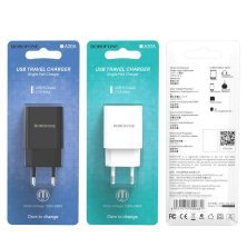 Мережевий зарядний пристрій Borofone BA20A USB 2,1A, чорний