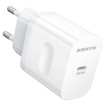 Мережевий зарядний пристрій BOROFONE BA99A TYPE-C PD 20W, білий