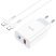 Мережевий зарядний пристрій HOCO C97A TYPE-C PD 20W + USB QC 3.0 + кабель TYPE-C - LIGHTNING, БІЛИЙ
