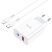 Мережевий зарядний пристрій HOCO C97A TYPE-C PD 20W + USB QC 3.0 + кабель TYPE-C - LIGHTNING, БІЛИЙ