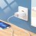 Мережевий зарядний пристрій HOCO C97A TYPE-C PD 20W + USB QC 3.0 + кабель TYPE-C - LIGHTNING, БІЛИЙ
