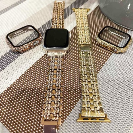 Накладка із захисним склом та стразами APPLE WATCH ЗОЛОТО