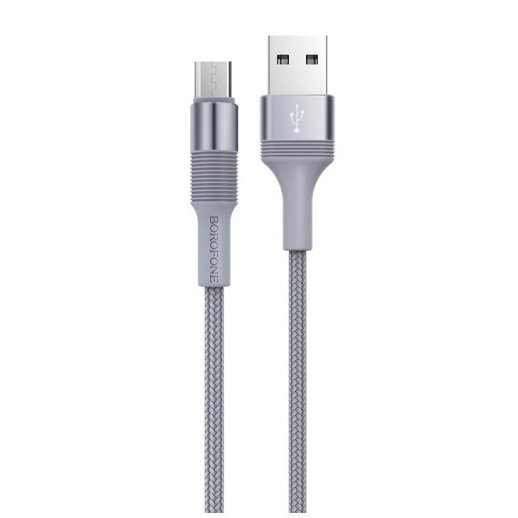USB кабель BOROFONE BX21 2,4A 1M USB - micro USB сірий