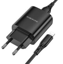 СЗУ Borofone BN1 (1USB/2,1A) + USB - Lightning (черный)
