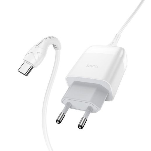 СЗУ HOCO C72Q QC3.0 (1USB/2A) + USB - Type-C (30pc) (белый)