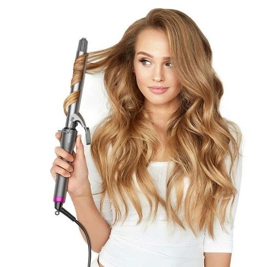 Електричний щипці HOCO HP43 для завивки волосся з цифровим LCD-дисплеєм, СІРИЙ