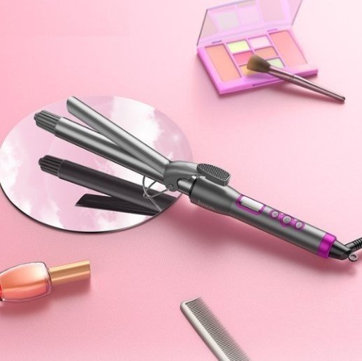 Електричний щипці HOCO HP43 для завивки волосся з цифровим LCD-дисплеєм, СІРИЙ