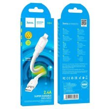 USB кабель HOCO X84 USB - Lightning 1 MЕТР БIЛИЙ