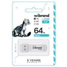 USB флеш 64Gb Wibrand Marten USB 3.2 White