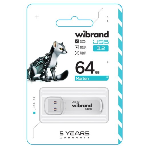 USB флеш 64Gb Wibrand Marten USB 3.2 White