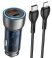 Автомобільний зарядний пристрій HOCO NZ8 TYPE-C PD 25W / USB QC 3.0 + КАБЕЛЬ TYPE-C - LIGHTNING, СИНIЙ