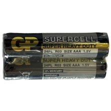 Батарейка AAA вугільно-цинкові GP R03 24PL 1.5V, 2 штуки BLACK