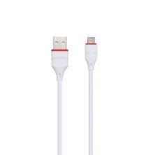 Мережевий зарядний пристрій BOROFONE BA21A Long journey single port QC3.0 + кабель USB - Micro-USB, БІЛИЙ