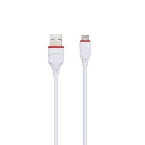 Мережевий зарядний пристрій BOROFONE BA21A Long journey single port QC3.0 + кабель USB - Micro-USB, БІЛИЙ