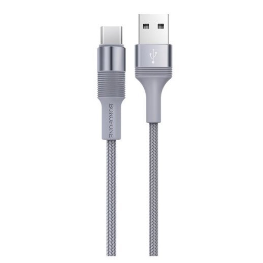 USB кабель BOROFONE BX21 3A 1M USB - Type-C сірий