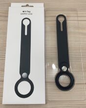 Airtag Leather Loop Black