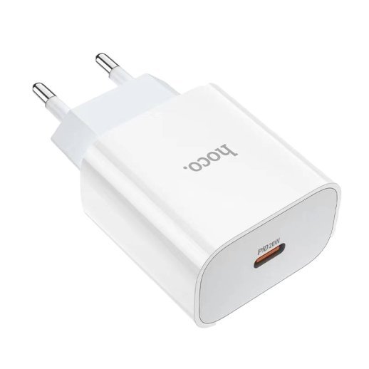 Мережевий зарядний пристрій HOCO NT10 TYPE-C PD 20W, БІЛИЙ