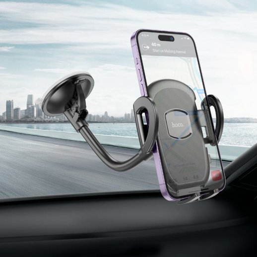 Автомобільний тримач HOCO H10 на лобове скло з присоскою та утримувачем з кнопкою