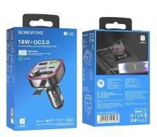 FM Модулятор BOROFONE BC48 з підтримкою швидкого заряджання QC3.0  Bluetooth / гучномовець