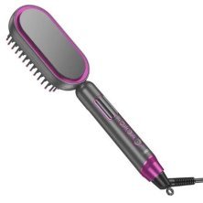 Електрична щітка-випрямляч HOCO HP44 із цифровим дисплеєм, рожево-червоний