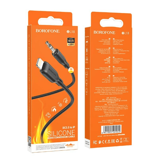 AUX Borofone BL18 3.5mm to Lightning 1m Black